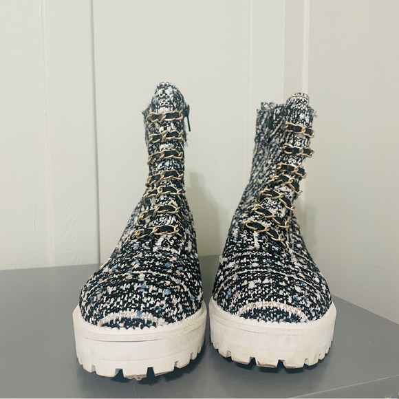 Cecelia New York Chance Hiker Boots -Pearl Black Tweed - Picture 4 of 8